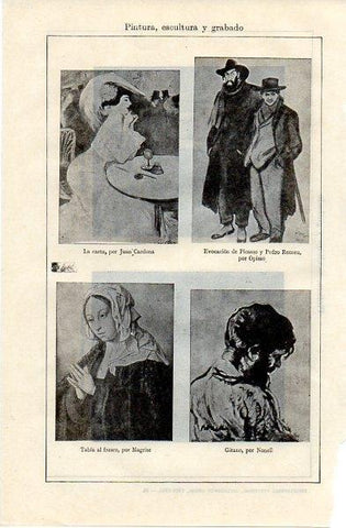 LAMINA V11143: Tabla al fresco, por Magrise y Evocacion de Picasso por Opisso