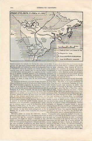 LAMINA V11099: Mapa de los ataque en el delta de la guerra de Indochina