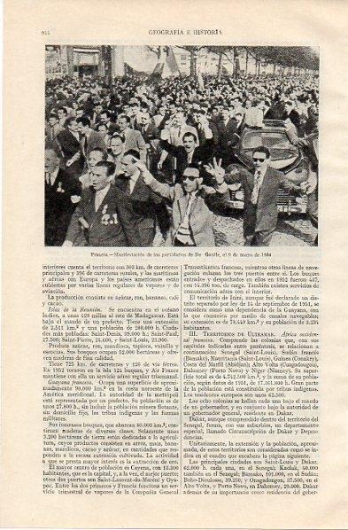 LAMINA V11050: Manifestacion de partidarios De Gaulle en 1954