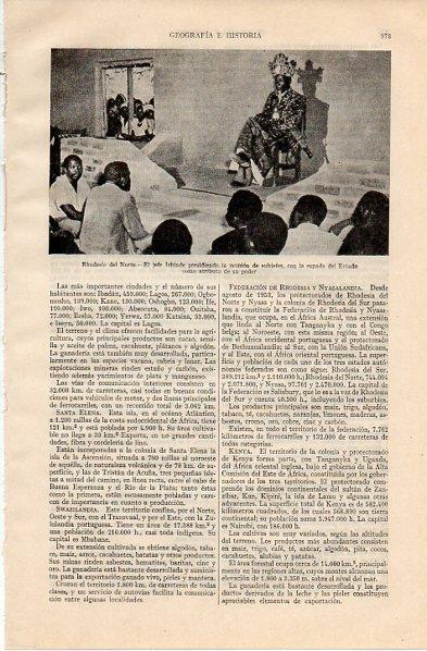 LAMINA V11059: El jefe Ishinde de Rhodesia del Norte
