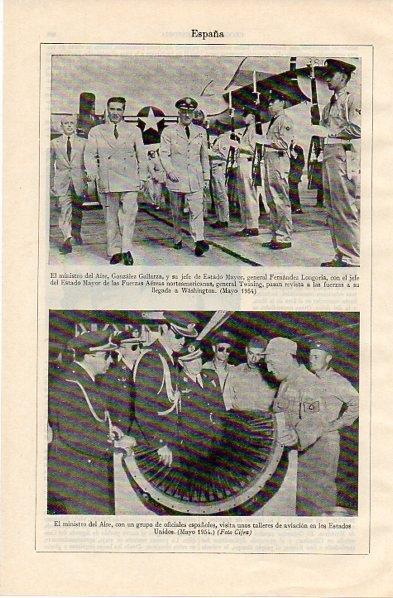 LAMINA V11030: Generales Fernandez Longoria y Twining en Washington en 1954