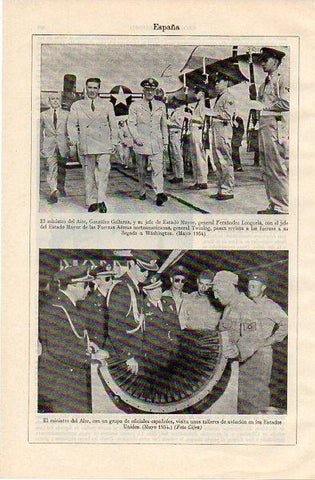 LAMINA V11030: Generales Fernandez Longoria y Twining en Washington en 1954