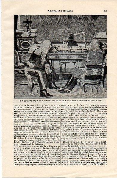 LAMINA V11031: Franco y el General Trujillo en El Pardo en 1953