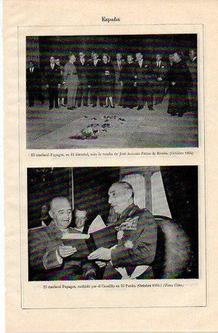 LAMINA V11036: El mariscal Papagos en la tumba de Jose Antonio Primo de Ribera