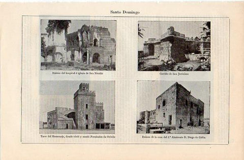 LAMINA V11272: Iglesia de San Nicolas y Castillo San Jeronimo, Republica Dominicana