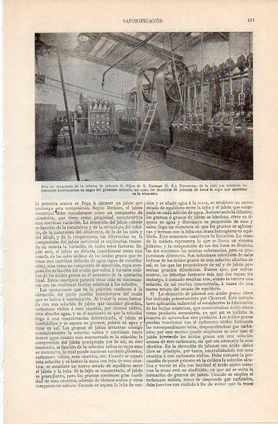 LAMINA V11308: Sala de maquinas de jabones de Hijos de E. Barange, Barcelona