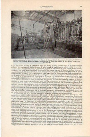 LAMINA V11308: Sala de maquinas de jabones de Hijos de E. Barange, Barcelona