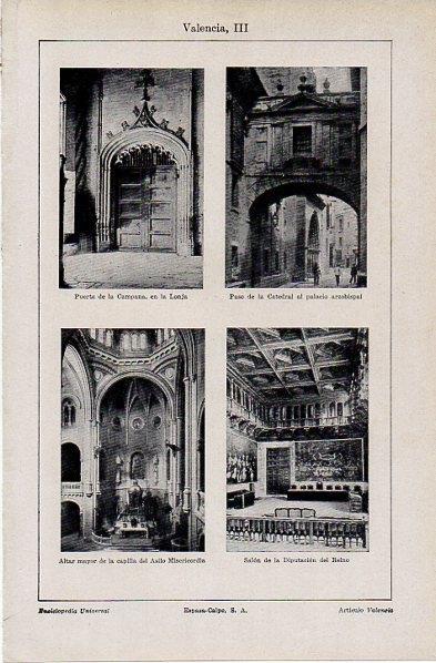 LAMINA V11312: Puerta de la Campana y Salon de la Diputacion en Valencia