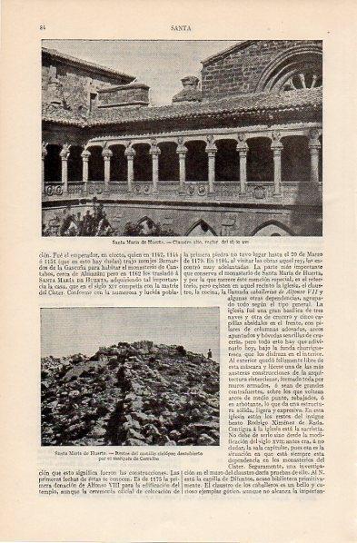 LAMINA V11195: Claustro y Castillo de Santa Maria de Huerta