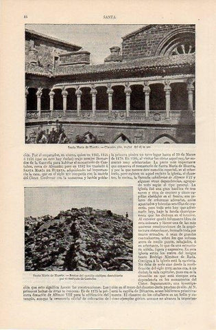 LAMINA V11195: Claustro y Castillo de Santa Maria de Huerta