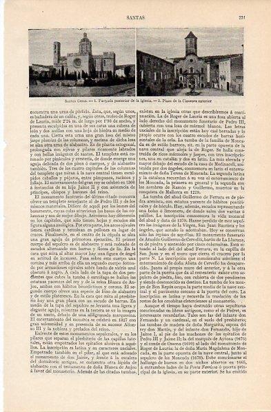 LAMINA V11225: Iglesia y Plaza de la Clausura en Santas Creus