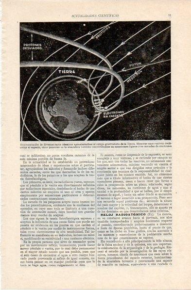 LAMINA V10814: Representacion de rayos cosmicos en campo gravitatorio de la Tierra