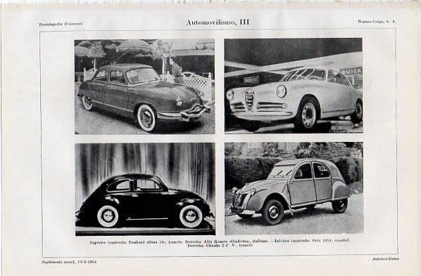 LAMINA V10870: Automoviles Panhard, Alfa Romeo y Citroen 2 C