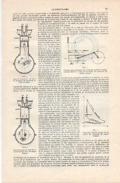 LAMINA V10856: Fase de expansion y escape de un motor de explosion a cuatro tiempos