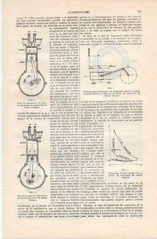 LAMINA V10856: Fase de expansion y escape de un motor de explosion a cuatro tiempos