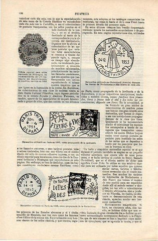 LAMINA V10971: Matasellos de Paris y Australia