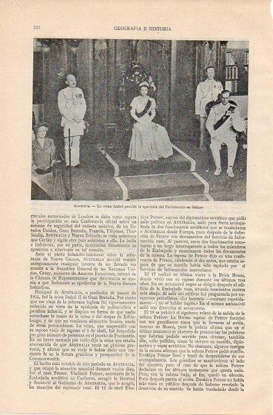 LAMINA V10985: La reina Isabel en el Parlamento de Sydney