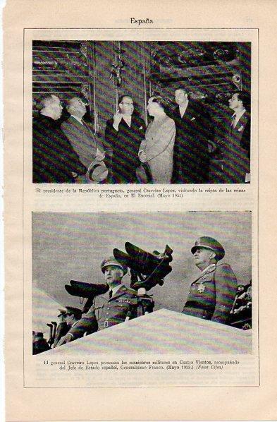 LAMINA V11021: El Presidente Craveiro en El Escorial en 1953