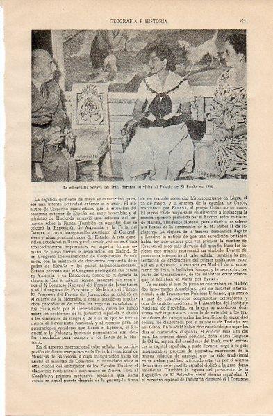 LAMINA V11022: La emperatriz Soraya de Iran en El Pardo en 1953