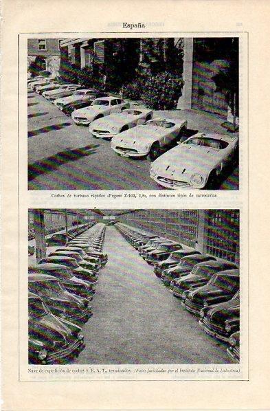 LAMINA V11001: Pegaso Z-102 con distintas carrocerias