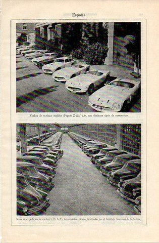 LAMINA V11001: Pegaso Z-102 con distintas carrocerias