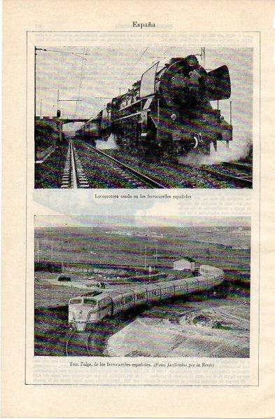 LAMINA V11002: Locomotora y tren Talgo