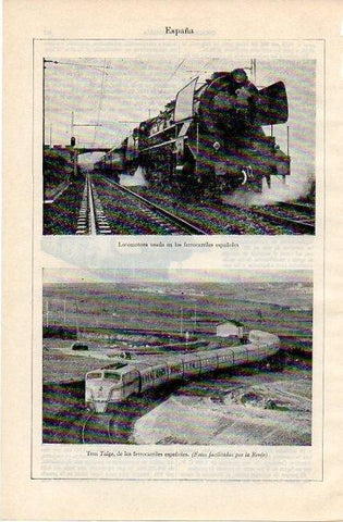LAMINA V11002: Locomotora y tren Talgo