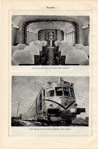 LAMINA V11003: Interior tren Talgo y tren Taf