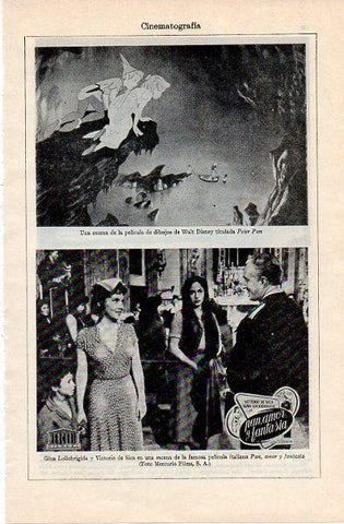 LAMINA V10907: Gina Lollobrigida y Vittorio de Sica 