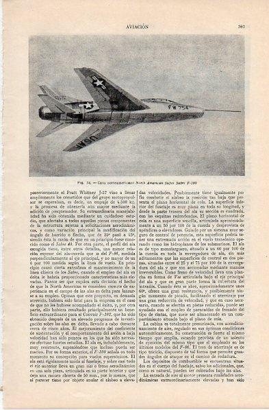 LAMINA V10885: Caza norteamericano North American Super Sabre F-100