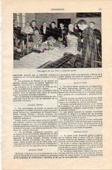 LAMINA V10916: Firma del Concordato del embajador de España