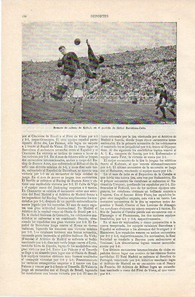 LAMINA V10923: Remate de Kubala en partido Barcelona-Celta