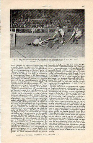 LAMINA V10926: España y Alemania en Campeonato del Mundo de hockey  1953-54
