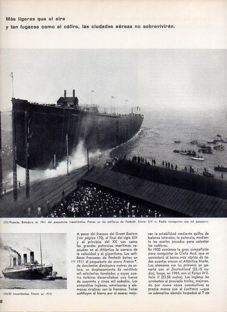 LAMINA V11417: Botadura del trasatlantico France en 1911 y el Titanic