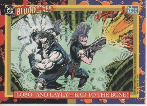 Cromo E002150: Trading Cards: DC Bloodlines nº 3. Lobo  and Layaltm-Ba to the Bone!