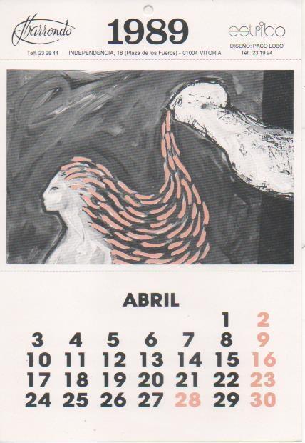 Varios E00201: Postal calendario Abril
