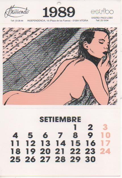 Varios E00206: Postal calendario Setiembre 1989