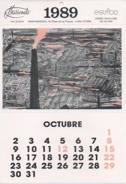 Varios E00207: Postal calendario Octubre 1989
