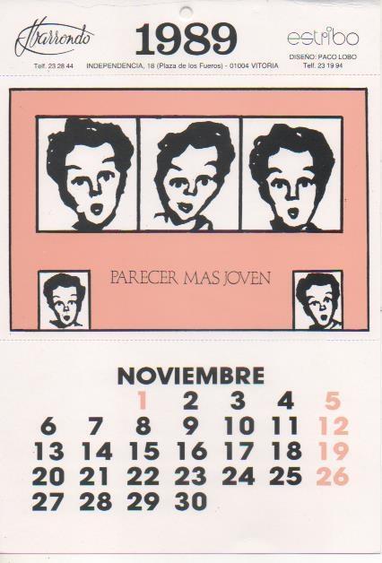 Varios E00208: Postal calendario Noviembre