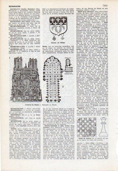 LAMINA V12511: Escudo y catedral de Reims