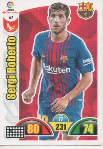 Cromo E002871: Trade Card Game Adrenalyn. Liga 2017-18, Sergi Roberto. F.C. Barcelona