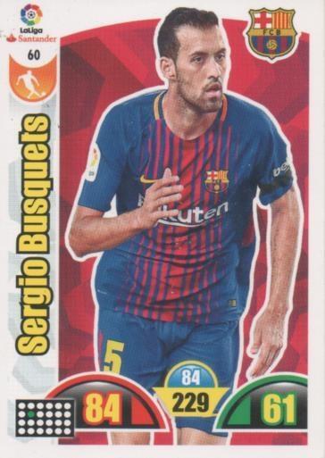 Cromo E002867: Trade Card Game Adrenalyn. Liga 2017-18, Sergio Busquets. F.C. Barcelona