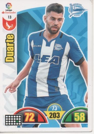 Cromo E002855: Trade Card Game Adrenalyn. Liga 2017-18, Duarte. Deportivo Alavés