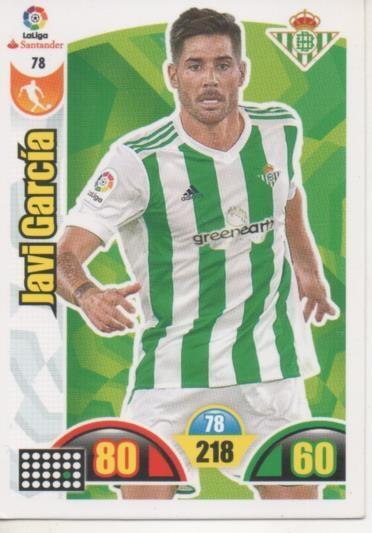 Cromo E002873: Trade Card Game Adrenalyn. Liga 2017-18, Javi García. Real Betis Balonpié