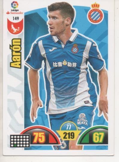 Cromo E002901: Trade Card Game Adrenalyn. Liga 2017-18, Aarón. R.C.D. Espanyol