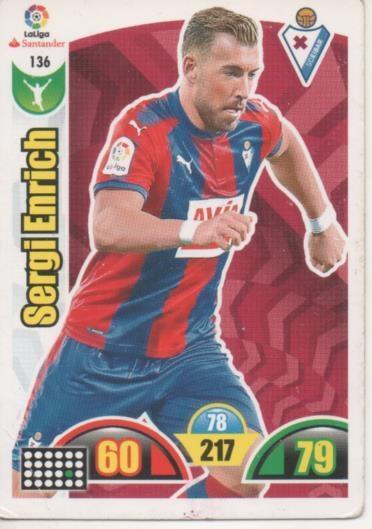 Cromo E002896: Trade Card Game Adrenalyn. Liga 2017-18, Sergi Enrich. S.D. Eibar