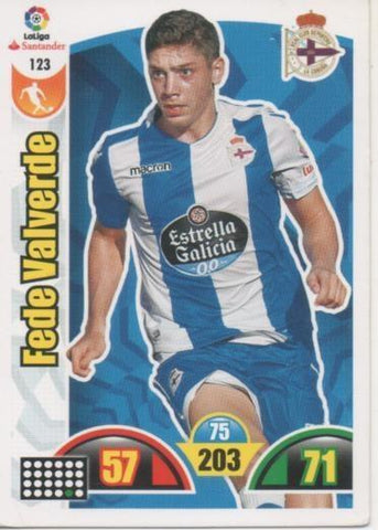 Cromo E002887: Trade Card Game Adrenalyn. Liga 2017-18, Fede Valverde. R.C.D. La Coruña