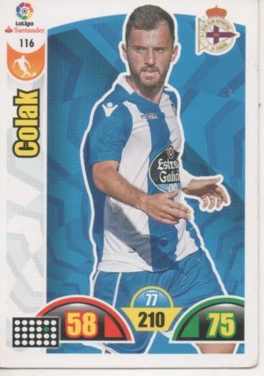 Cromo E002884: Trade Card Game Adrenalyn. Liga 2017-18, Colak. R.C.D. La Coruña