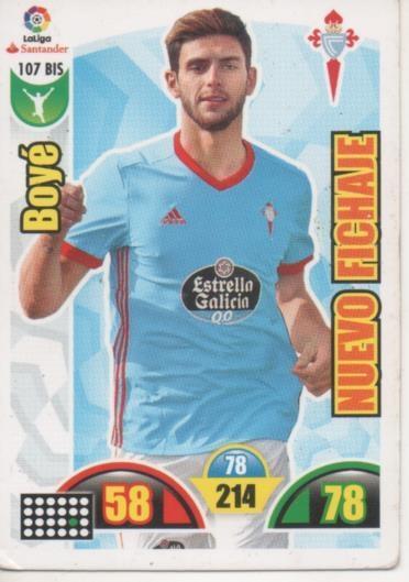 Cromo E002880: Trade Card Game Adrenalyn. Liga 2017-18, Boyé. Nuevo Fichaje. R.C. Celta de  vigo