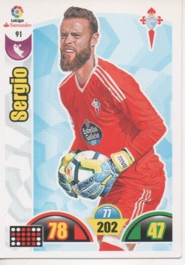 Cromo E002878: Trade Card Game Adrenalyn. Liga 2017-18, Sergio. R.C. Celta de Vigo